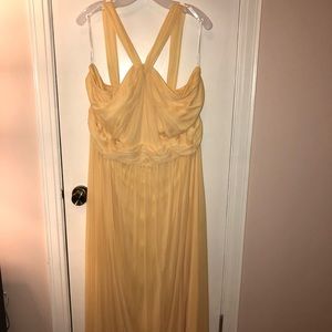 Y-Neck Long Mesh Dress - David’s Bridal